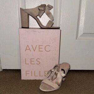 Avec Les Filles Blush Bow Heels